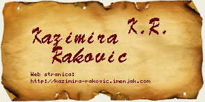 Kazimira Raković vizit kartica